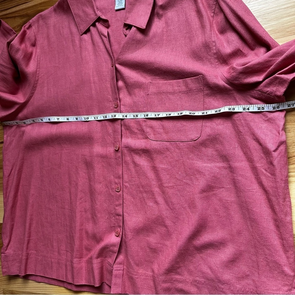 Maggie McNaughton Women's Salmon Washable Linen Blend Shirt 2X NWT Plus - Picture 10 of 15